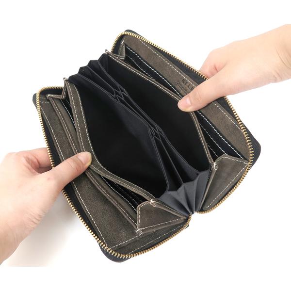NELD（ネルド） ラウンド長財布/グレー メンズ ラクダレザー an280