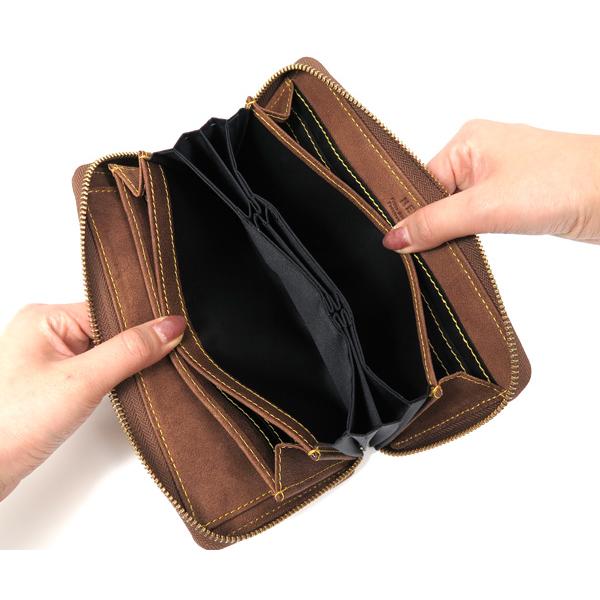 NELD ネルド ラウンド長財布/キャメル メンズ ラクダレザー