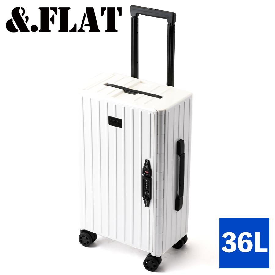 アンドフラット&FLATシルバーメタリック折り畳キャリー ＆.FLAT 送料無料 正規品 スーツケース 機内持ち込み &FLAT