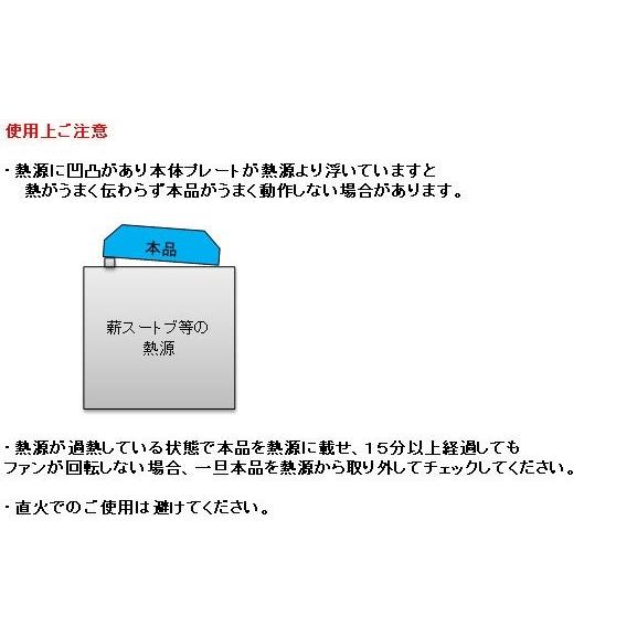 熱電発電機【ミニ】 薪ストーブに載せて発電＋自己発電でファンを回し温風を送風 |  | 05