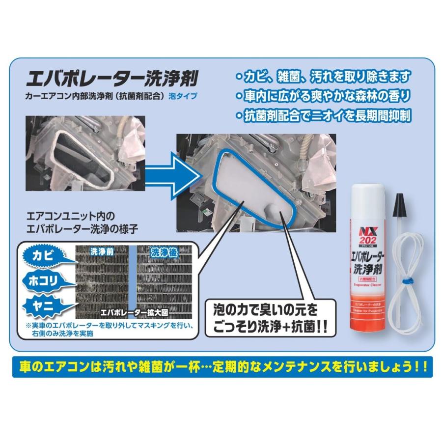 NX202 エバポレーター クーラー エアコン 洗浄剤 業務用 イチネンケミカルズ ３本セット 匂い カビ 汚れ 直接洗浄 泡タイプ