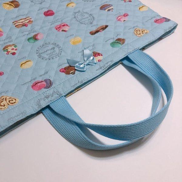 レッスンバッグ マカロン 水色 キルティング 女の子 かわいい おしゃれな手提げ B4 図書 図工 日本製 Bm 024 入園入学お受験の店トレンドポート 通販 Yahoo ショッピング