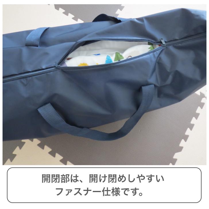 お昼寝布団バッグ 防水 保育園 ナイロン 紺色 無地 お昼寝布団袋 74×48×18 バッグのみ 撥水加工 ファスナー 二つ折り 大きめ｜coolmamu｜04