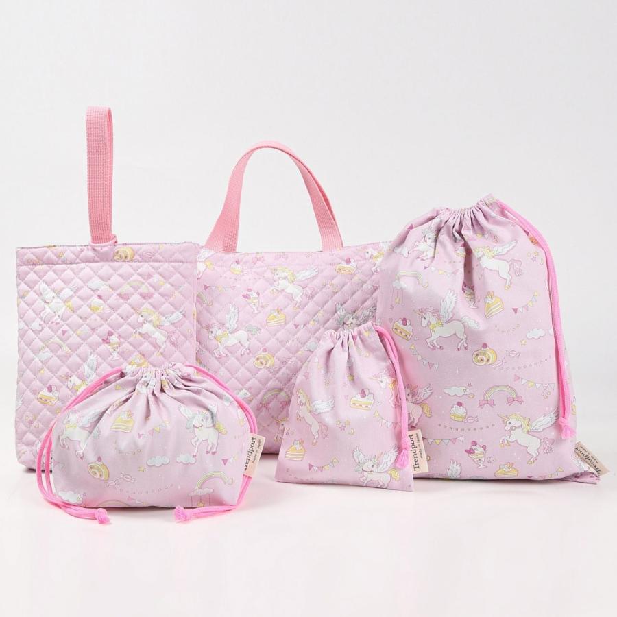 レッスンバッグ おしゃれ ユニコーン パープル 女の子 キルティングA4