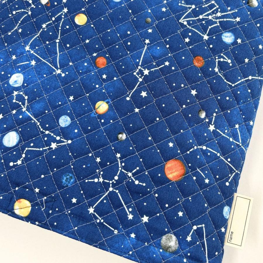 防災頭巾カバー 子供用 宇宙と星座 ネイビー キルティング 保育園