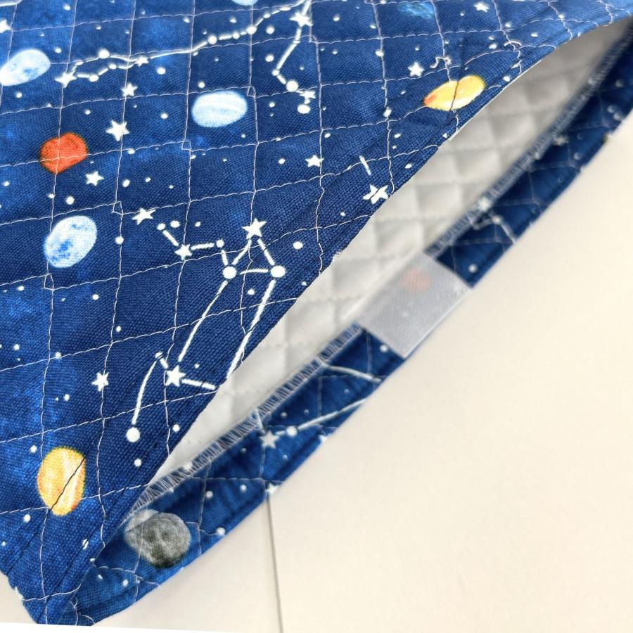 防災頭巾カバー 子供用 宇宙と星座 ネイビー キルティング 保育園