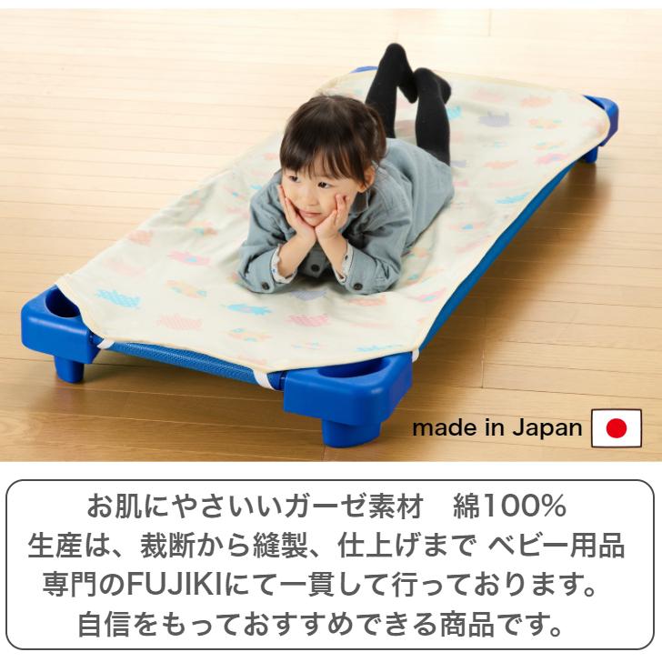 コットカバー 100 4重 ガーゼ Sサイズ 60 x 101 保育園 コット シーツ 車 くまさん キャンディ お昼寝 FUJIK 日本製 綿 100｜coolmamu｜02