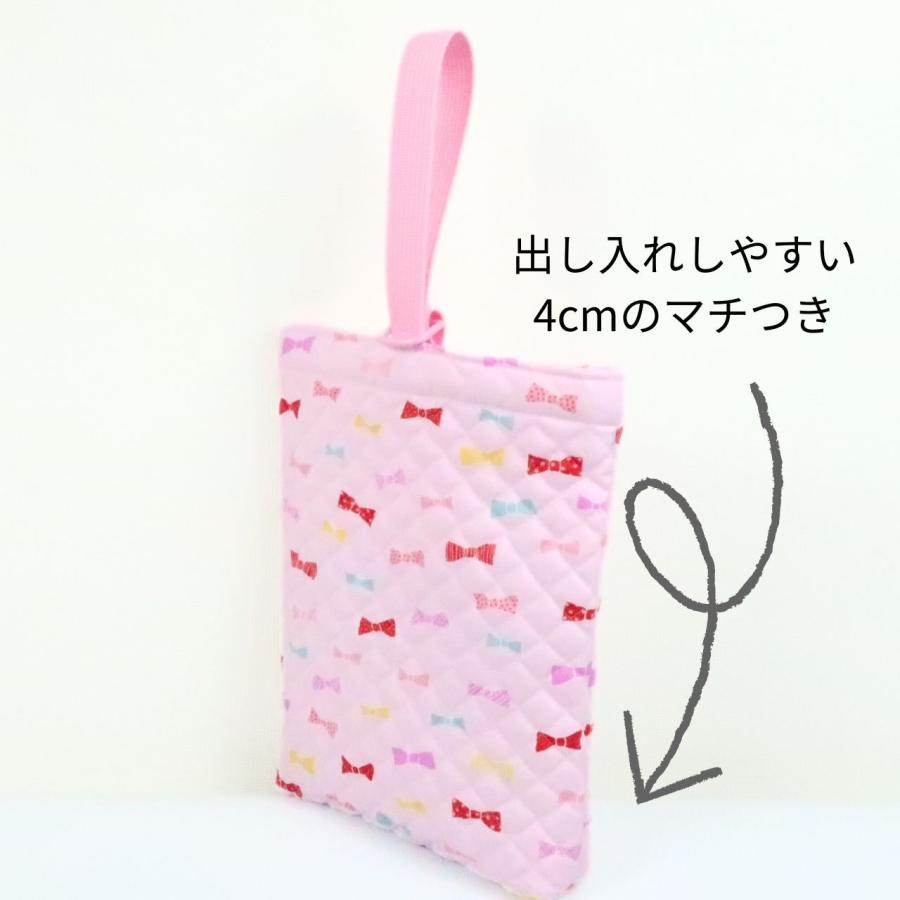シューズバッグ キャンディりぼん ピンク 女の子 キルティング 保育園