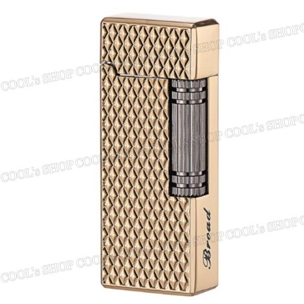 ダイヤカット デザイン スリム ガスライター フリントライター Broad ローラー 横回し 斜め45°着火 送料無料 プレゼント メンズ レディース |  | 10