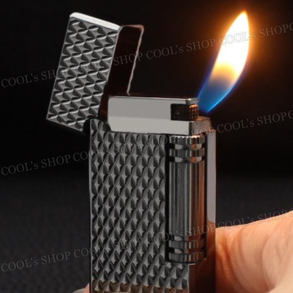 ダイヤカット デザイン スリム ガスライター フリントライター Broad ローラー 横回し 斜め45°着火 送料無料 プレゼント メンズ レディース |  | 04