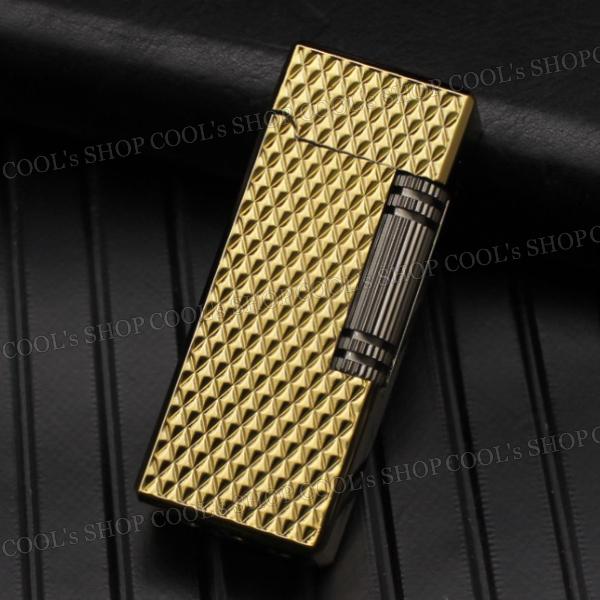 ダイヤカット デザイン スリム ガスライター フリントライター Broad ローラー 横回し 斜め45°着火 送料無料 プレゼント メンズ レディース |  | 01