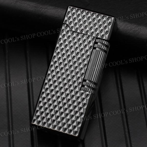 ダイヤカット デザイン スリム ガスライター フリントライター Broad ローラー 横回し 斜め45°着火 送料無料 プレゼント メンズ レディース |  | 02