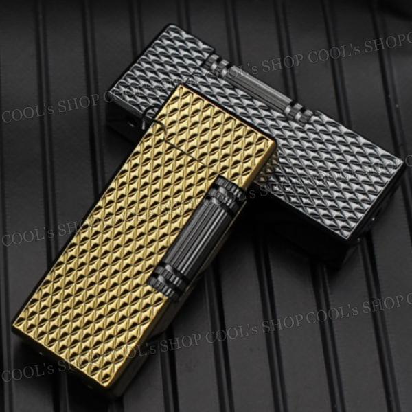 ダイヤカット デザイン スリム ガスライター フリントライター Broad ローラー 横回し 斜め45°着火 送料無料 プレゼント メンズ レディース |  | 05