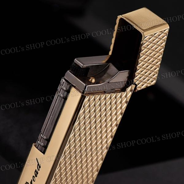 ダイヤカット デザイン スリム ガスライター フリントライター Broad ローラー 横回し 斜め45°着火 送料無料 プレゼント メンズ レディース |  | 07