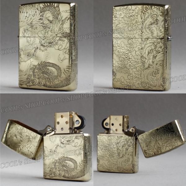 昇り龍 鳳凰 五面総彫り 和彫り デザイン オイルライター ZORRO 昇り龍 鳳凰 五面総彫り 和彫り デザイン オイルライター ZORRO