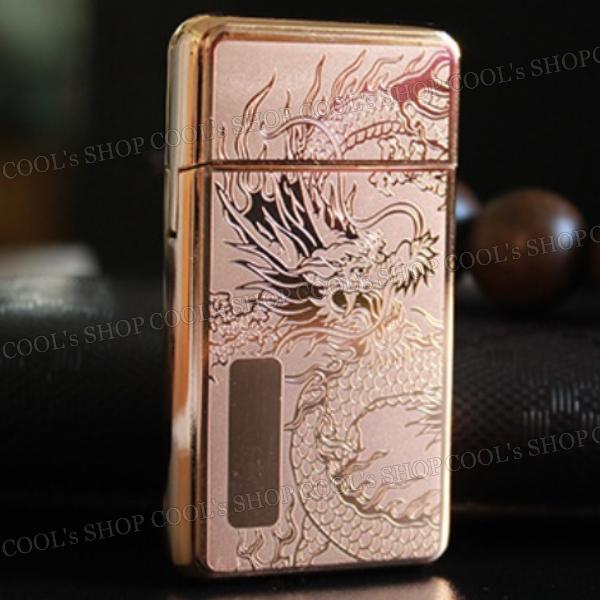 昇り龍 デザイン 赤炎 ターボ ライター スリム シンプル 薄型 軽量 ゴールド 金 和柄 和彫り 龍 竜 ドラゴン かっこいい プレゼント 箱付き 送料無料 |  | 03