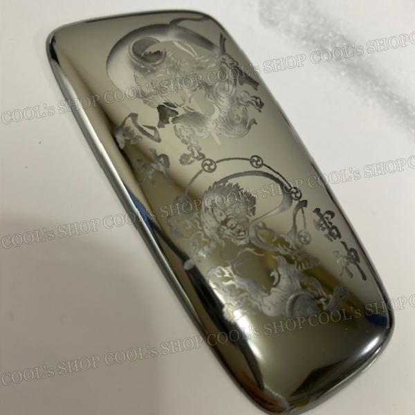 風神 雷神 デザイン プルームエックス アドバンスド フロントパネル シルバー 銀 Ploom X ADVANCED 和柄 和彫り 送料無料 |  | 03