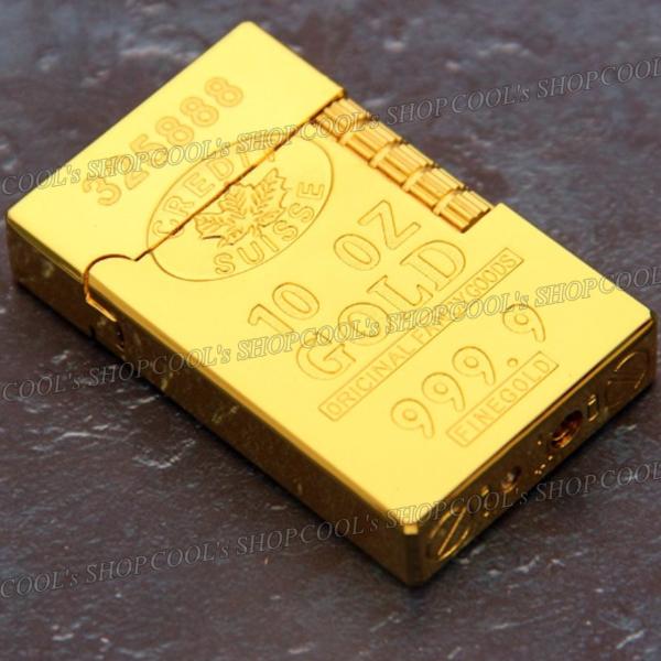 インゴットデザイン フリントガスライター ローラー 横回し 金 延べ棒 ファインゴールド オシャレ タバコ 煙草 喫煙 新作 プレゼント 送料無料 |  | 02
