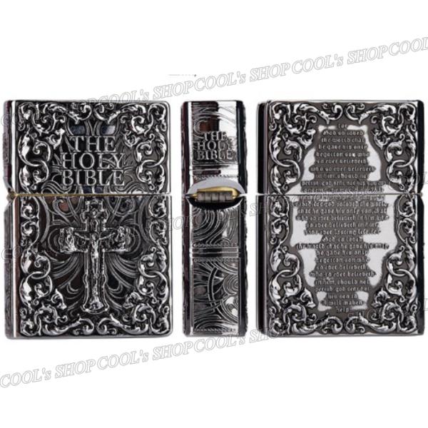 聖書 ホーリーバイブル デザイン フルメタルジャケット オイルライター ZORRO THE HOLY BIBLE 送料無料 ライター