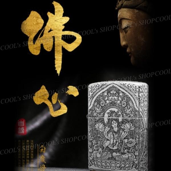 五面総彫り 観音菩薩 和彫り デザイン オイルライター CHIEF