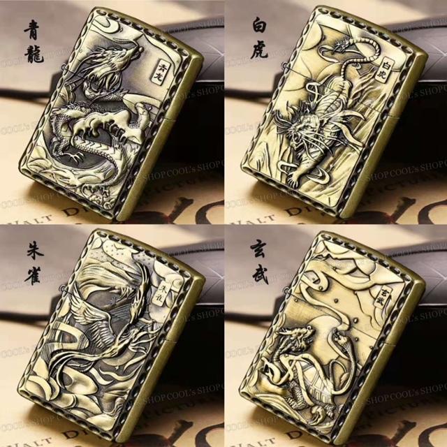 最も信頼できる 四神 リューター加工 同型 ZIPPO オイルライター デザイン コレクション