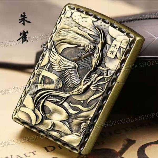 四神 リューター加工 デザイン オイルライター ZIPPO 同型 Jantai 霊獣