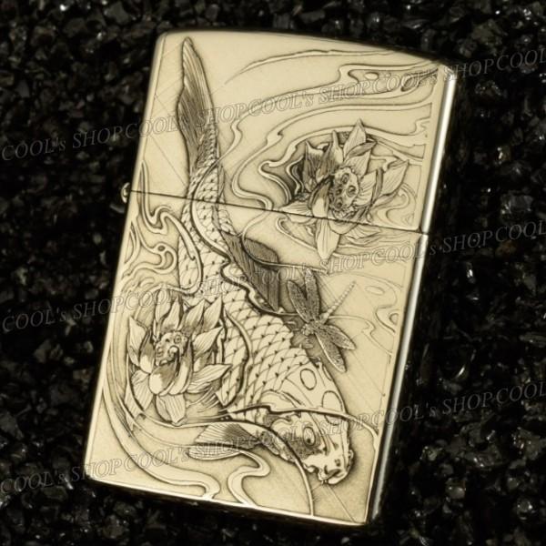 錦鯉 昇り龍 両面デザイン 全面総彫り オイルライター Zorro 和柄 和彫り 鯉 蓮 竜 ドラゴン 鯉の滝登り 金 銀 メンズ プレゼント 送料無料 Zr Cools Shop 通販 Yahoo ショッピング