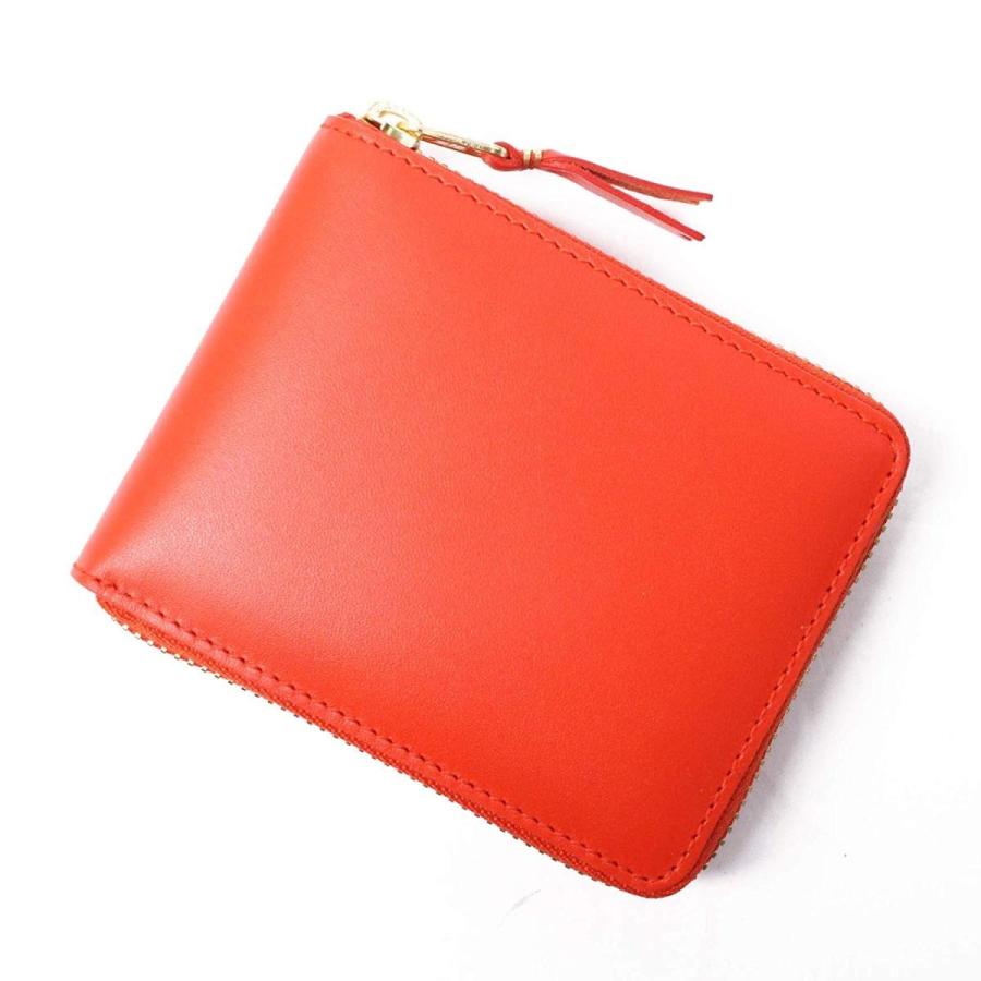 comme des garcons ラウンドジップ二つ折り財布 オレンジ レザー