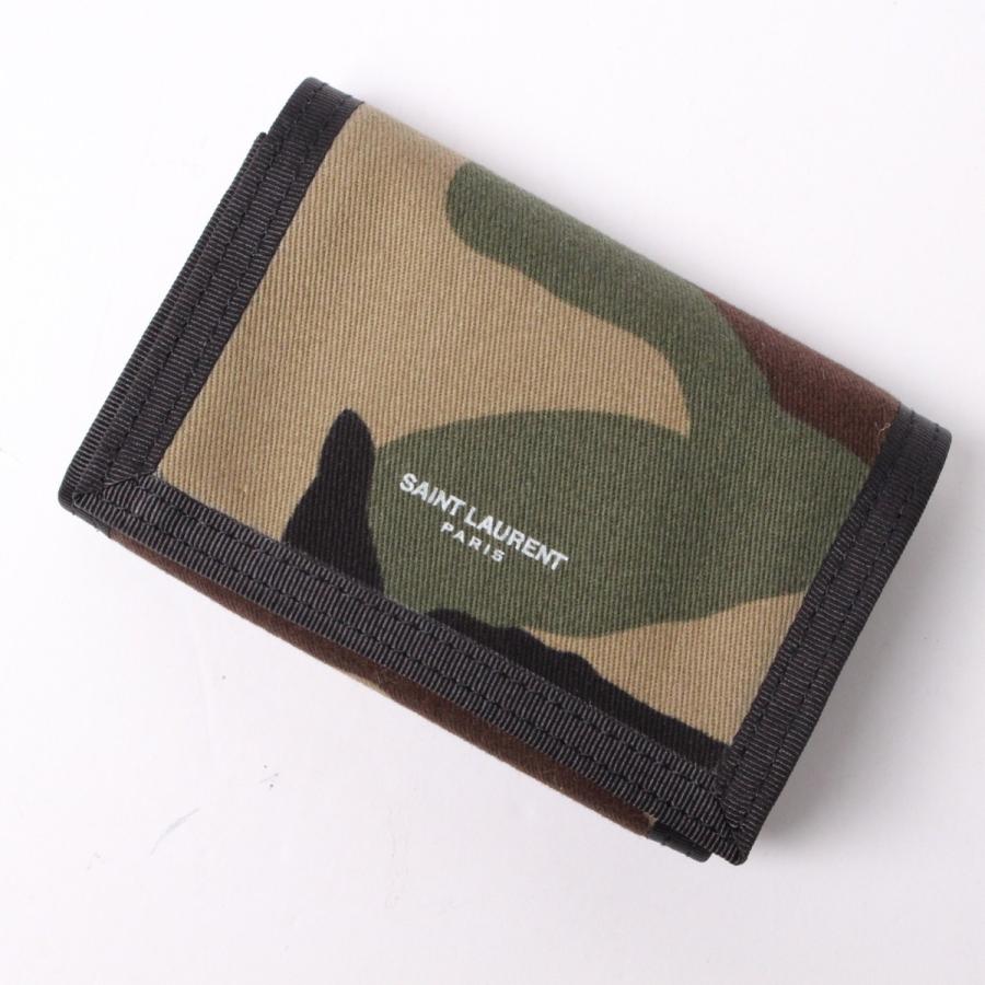 Saint Laurent Paris サンローラン パリ 財布 三つ折り財布 コンパクトウォレット 迷彩 カモフラージュ グリーン ミニ財布 コットン 全国送料無料 R R メンズファッション専門店tieshack 通販 Yahoo ショッピング