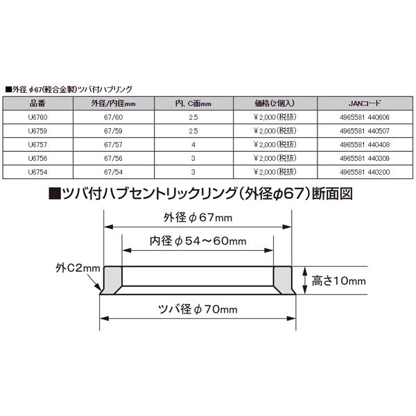 KYO-EI 日本製 BRZ/ZC6/スバル/超軽量軽合金製ツバ付ハブリング KYO-EI 日本製 BRZ/ZC6/スバル/超軽量軽合金製ツバ付ハブリング