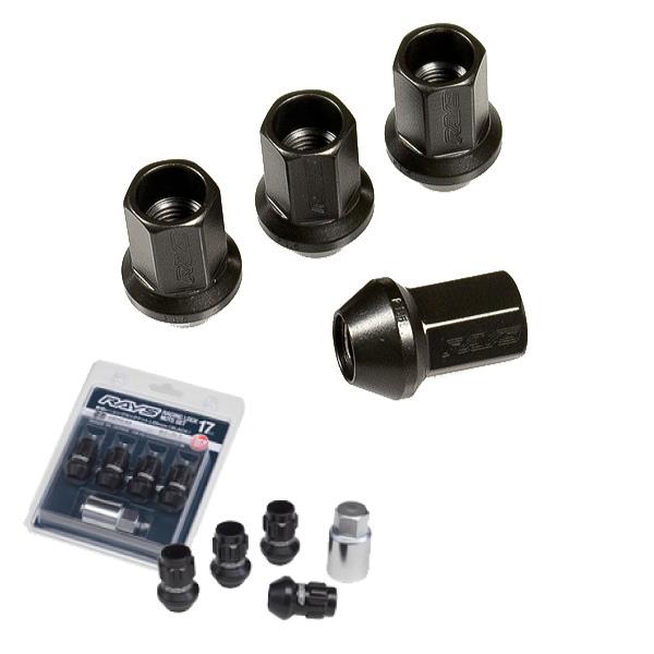 RAYSナット&ロックセット】20個set/RAV4/トヨタ/M12×P1.5/黒/全長35mm 
