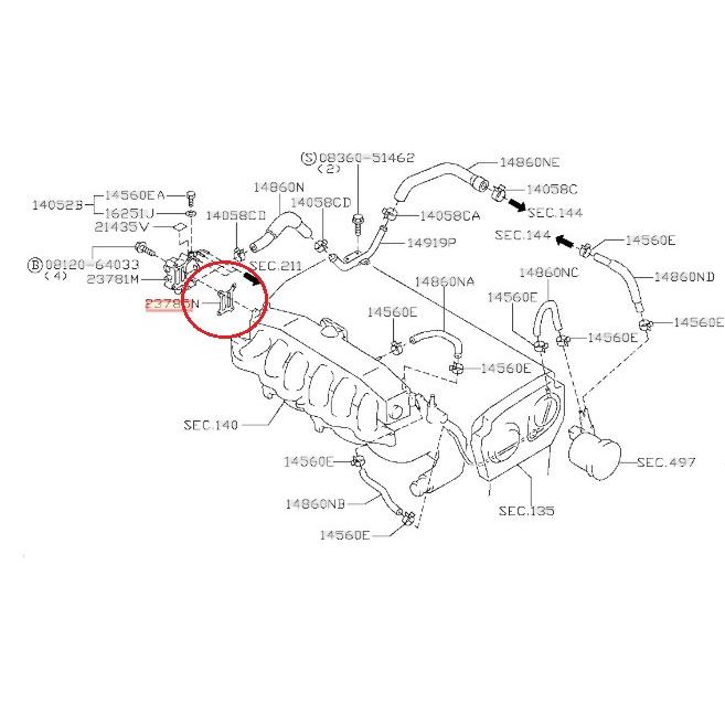 日産 純正部品 RB25DET　AACバルブ ガスケット R34スカイライン C35 ローレル WC34 ステージア |  | 01