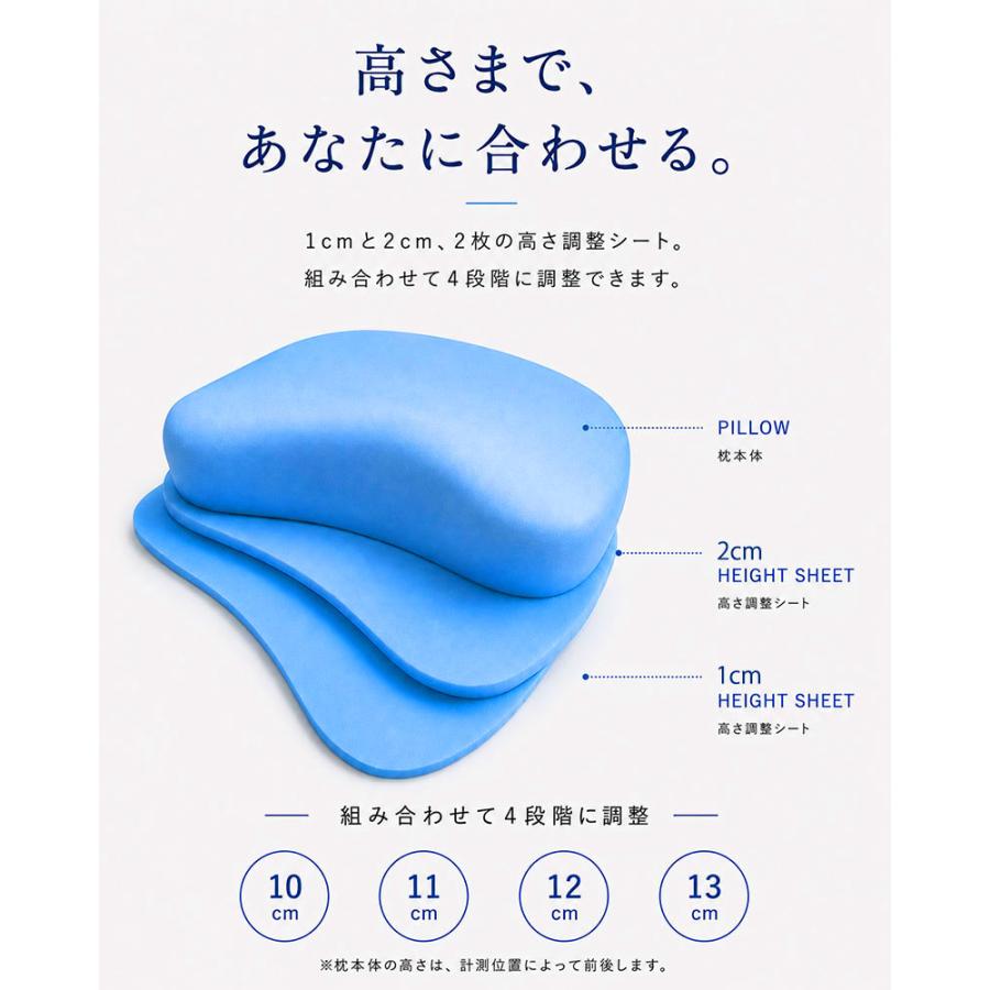 ブルーブラッド 枕 まくら エルゴネックピロー CICA成分配合洗えるカバー付き 肩こり 首こり 高め 低め 横向き 低反発 高さ調整  ジェルピロー 公式 | BlueBlood | 03