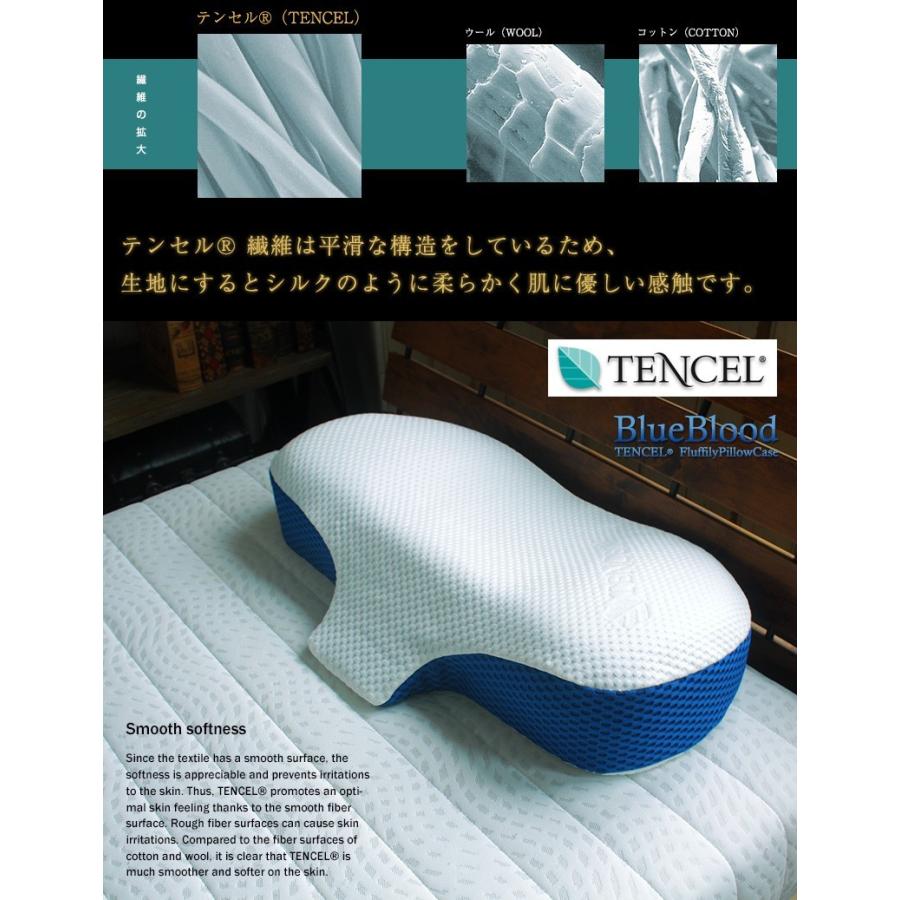 BlueBlood 3Dピロー＋未使用カバー2枚セット 専用バッグ付き BlueBlood 枕カバー テンセル 天然成分 洗濯可 洗い替え ブルー