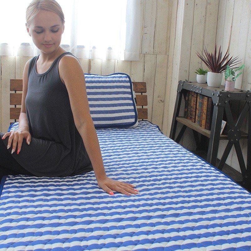 敷きパッド ダブル  冷感 接触涼感 ひんやり 涼しい 冷たい 簡単取り付け マリンボーダー マリーサ Marisa ギフト | ブランド登録なし | 09