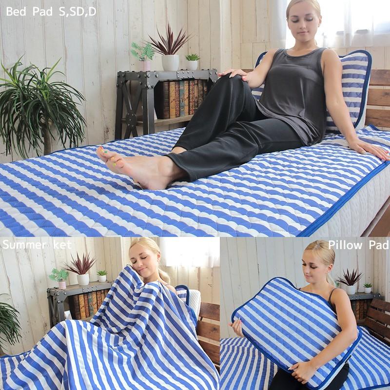 冷感敷パッド 敷きパッド クイーン 冷感 接触涼感 ひんやり 涼しい 冷たい 簡単取り付け マリンボーダー マリーサ Marisa | ブランド登録なし | 07