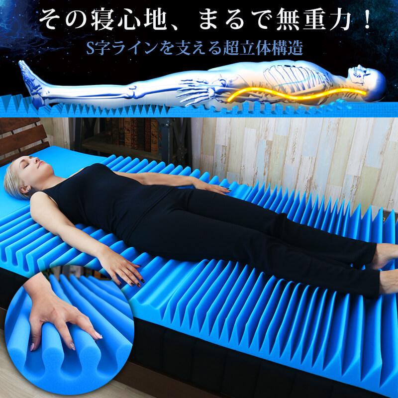 Blueblood超立体構造 ダブルマットレス 【アテラ】青色 楽天市場】【LINE登録で500円OFFクーポン】 マットレス 高反発