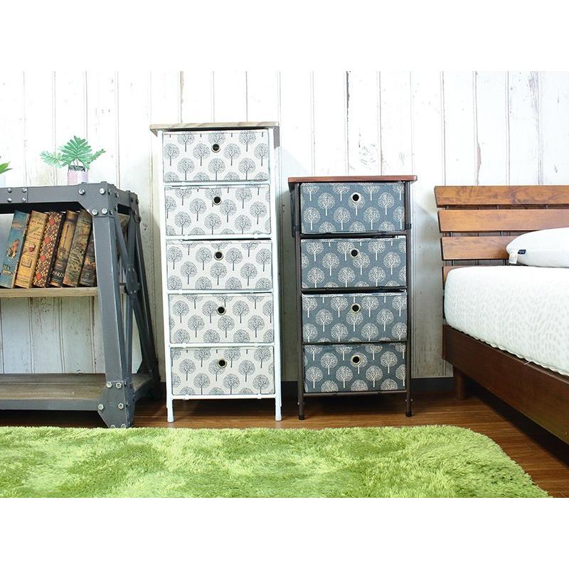 簡単組立チェスト リーチェ ５段　LFS-655　木目調天板ツリー柄 Riche | ブランド登録なし | 01