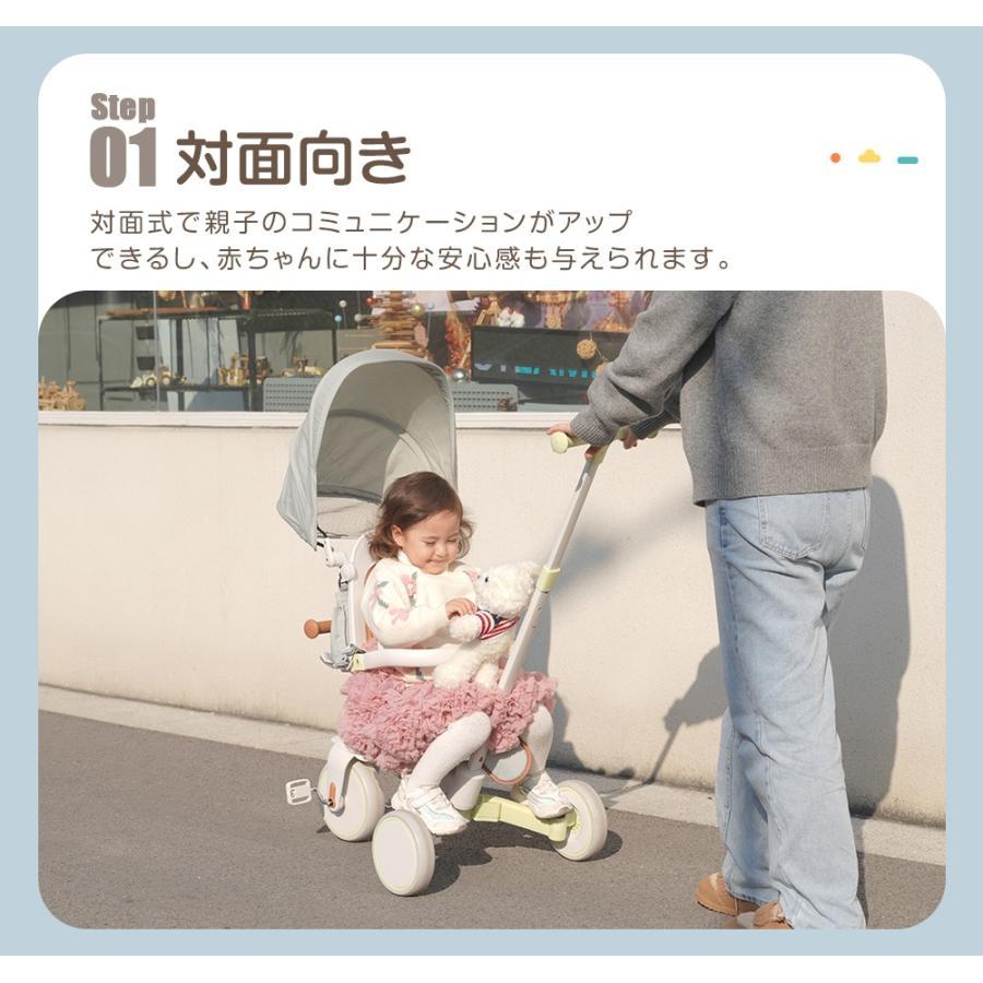 女児用三輪車 Bacany 7in1 三輪車 グレー 1-6歳 おしゃれ安全