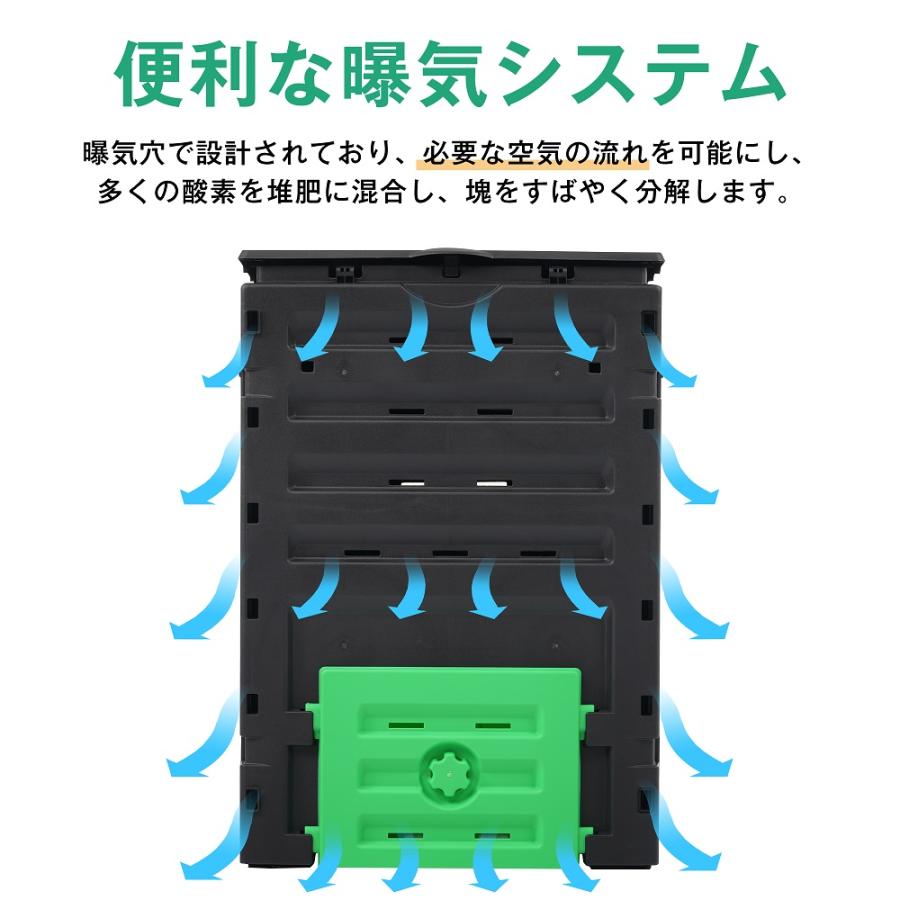 コンポスト屋外 大型 家庭用 大容量500L 堆肥製造器 家庭菜園 堆肥コン