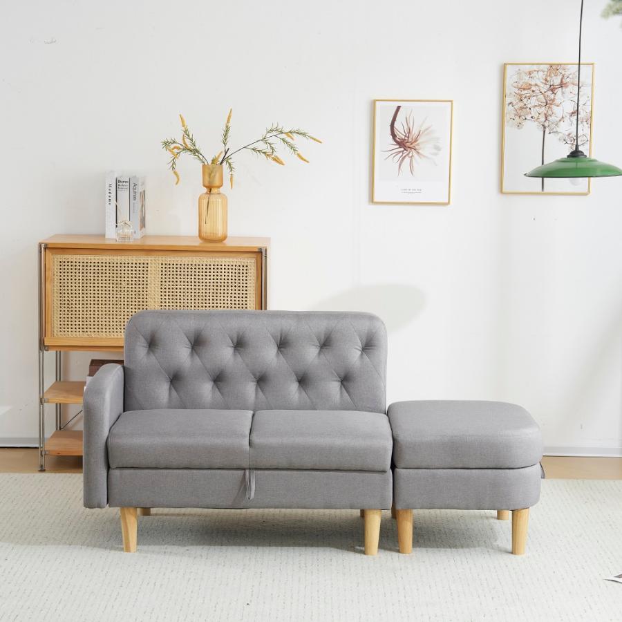 爆買WEEK☆全品5%OFFクーポン実施中／ソファ 2人掛け 収納付き