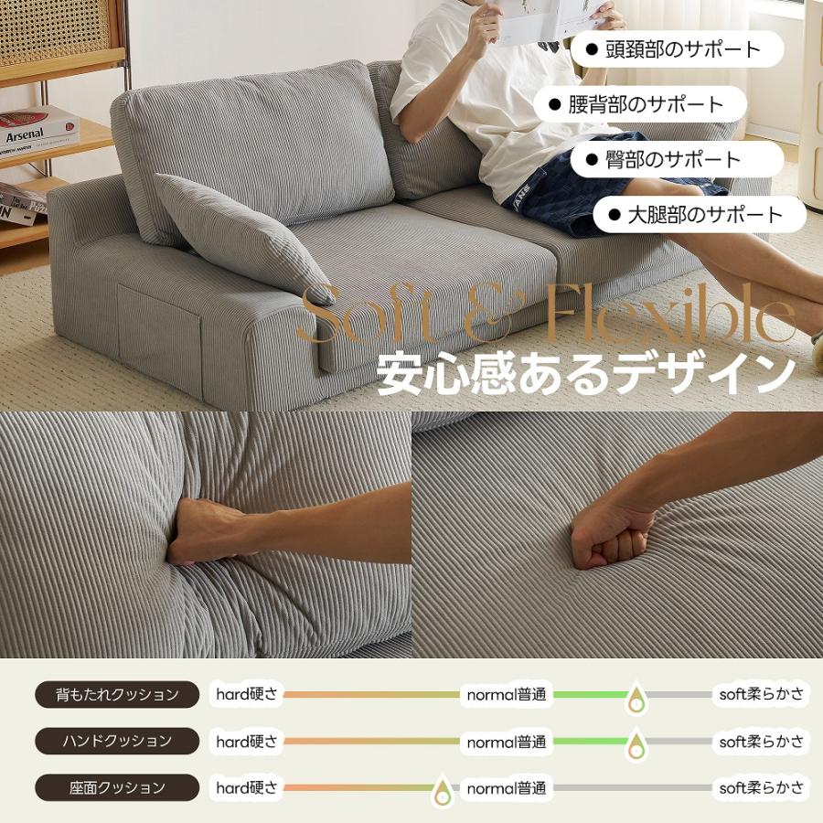 【全店5%OFFクーポン利用！】【カバー洗える】ソファ ローソファー 2人掛け 幅167cm ソファー 3人掛け ソファベッド ローソファー フロアソファー 2.5人