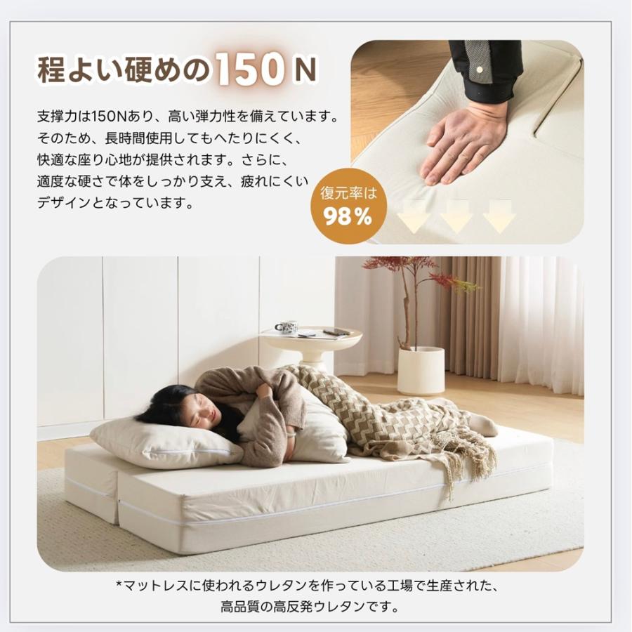 BTM 【レビュー特典付き】【組立不要】ソファベッド ローソファー 2人