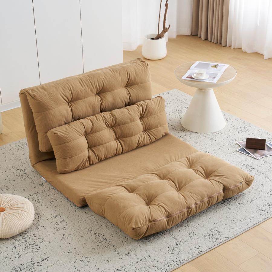 新品 マルチ ソファ ブラウン 茶色 リクライニング ベッド ローソファ