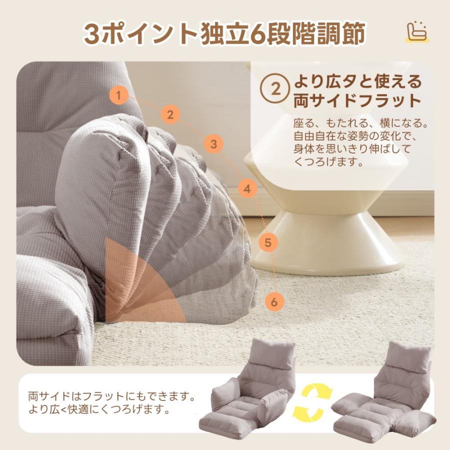 全店5%OFFクーポン利用！】【4WAY/完成品】座椅子 折りたたみ 6段調整