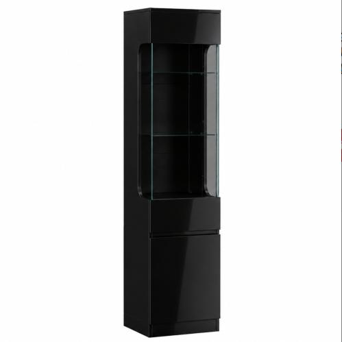 コレクションケース ディスプレイキャビネット 7色LEDライト付き BLACK 先着50名様5%OFFクーポン！】コレクションケース ガラスキャビネット 7