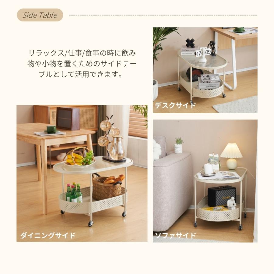 BTM センターテーブル ガラステーブル 収納付き キャスター付き