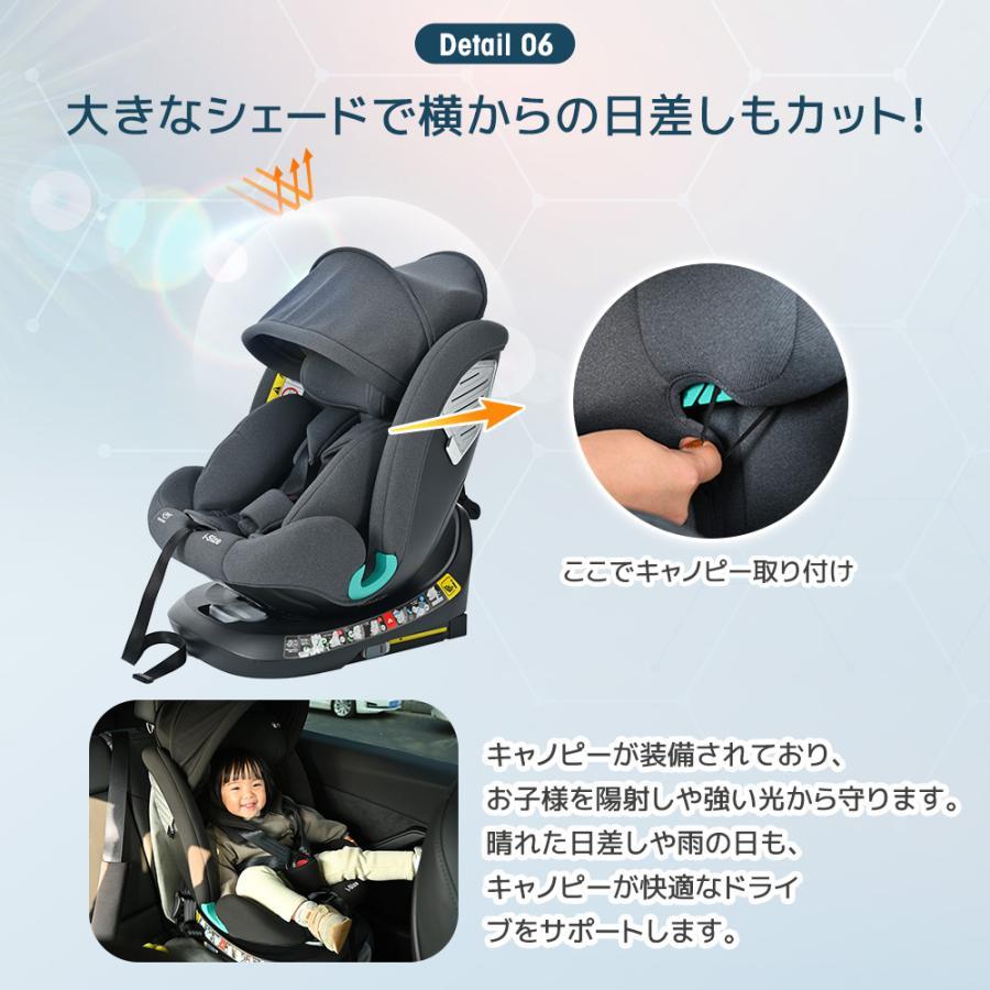 サポートレッグ】チャイルドシート 新生児 ISOFIX 0歳〜12歳 360度回転 