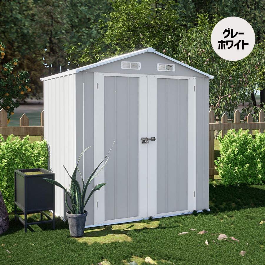 物置　スチール物置　グレー　物置き　屋外　スチール製 ぼん家具 屋外収納庫 スチール物置 小型 屋外 ベランダ 物置 棚