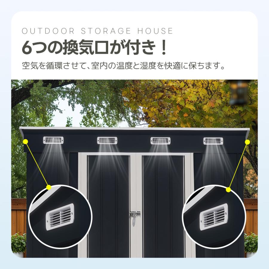 レビュー特典付き】【可動棚なし】物置 屋外 スチール物置 倉庫 戸外 